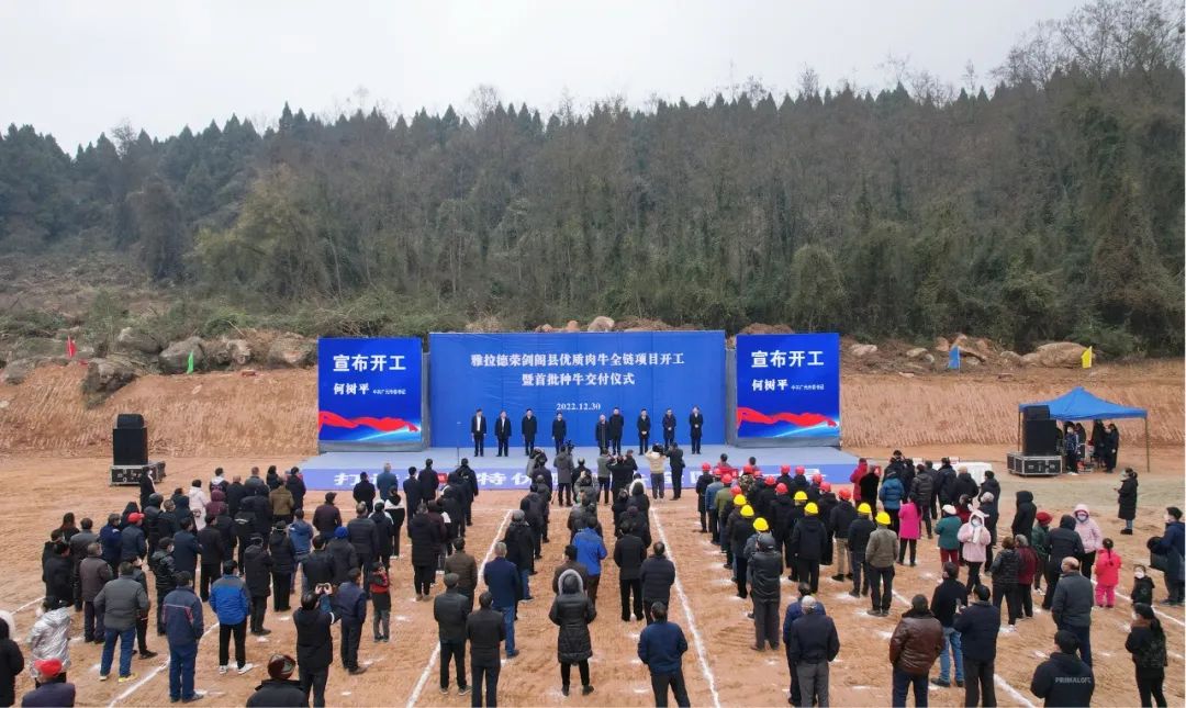 剑阁县优质肉牛全链<font color='red'>项目</font>开工产业发展牛劲尽显